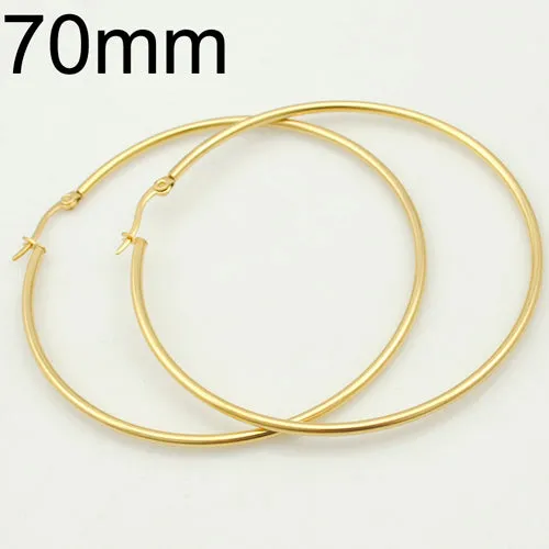 Gokadima Women Earrings, 20mm-70mm EARING HOOP,small or large basketball wives Stainless Steel Hoop Earrings, Party Jewelry