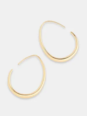 Gold wire hoop earrings