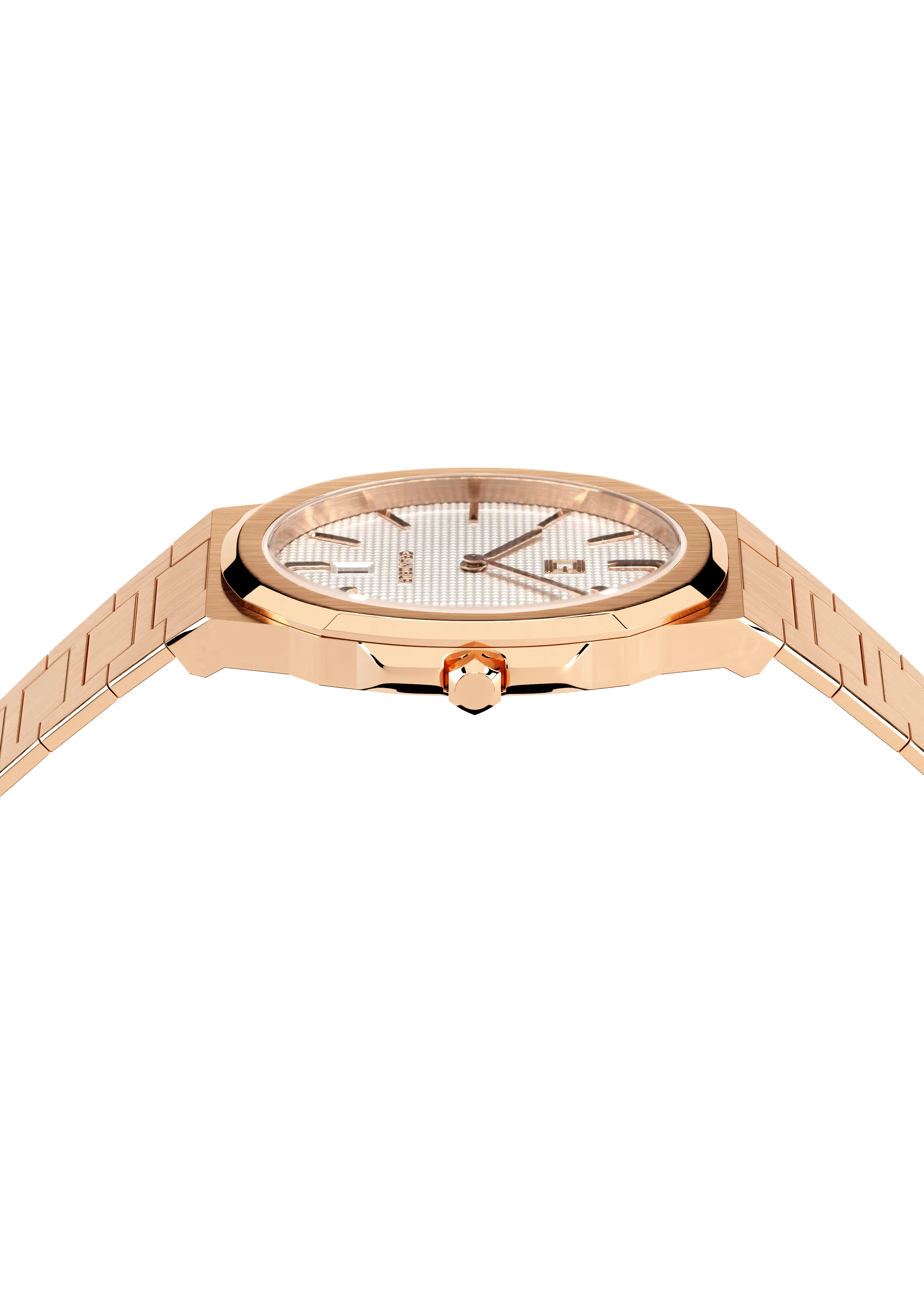 Grandeur Ultra Thin Stain Steel White/ Gold 40 MM Quartz Men