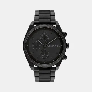 Impact Men's Black Chronograph Stainless Steel Watch 25200359