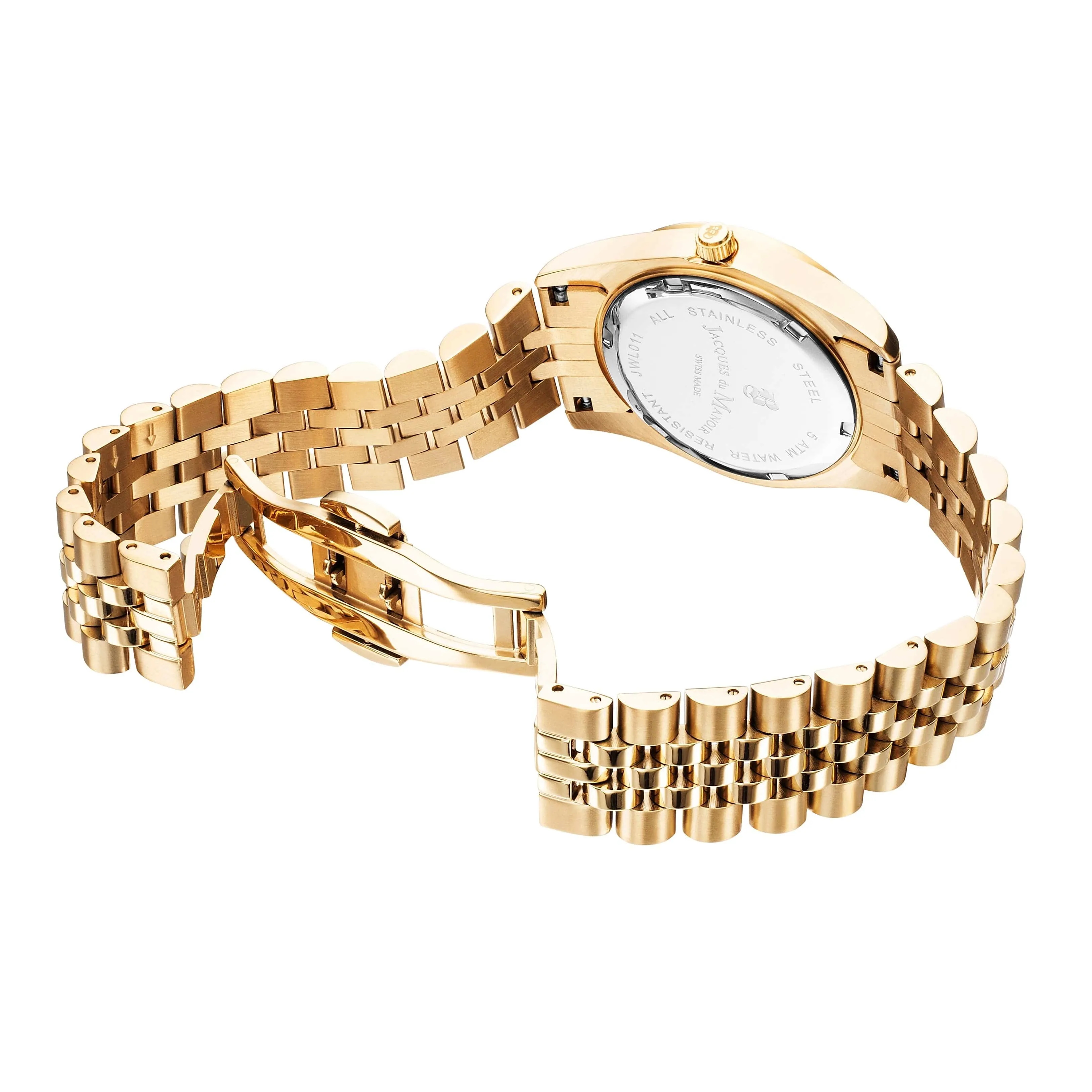 Jacques du Manoir Swiss-Made Inspiration Glamour 34mm Women's Gold Luxury Watch