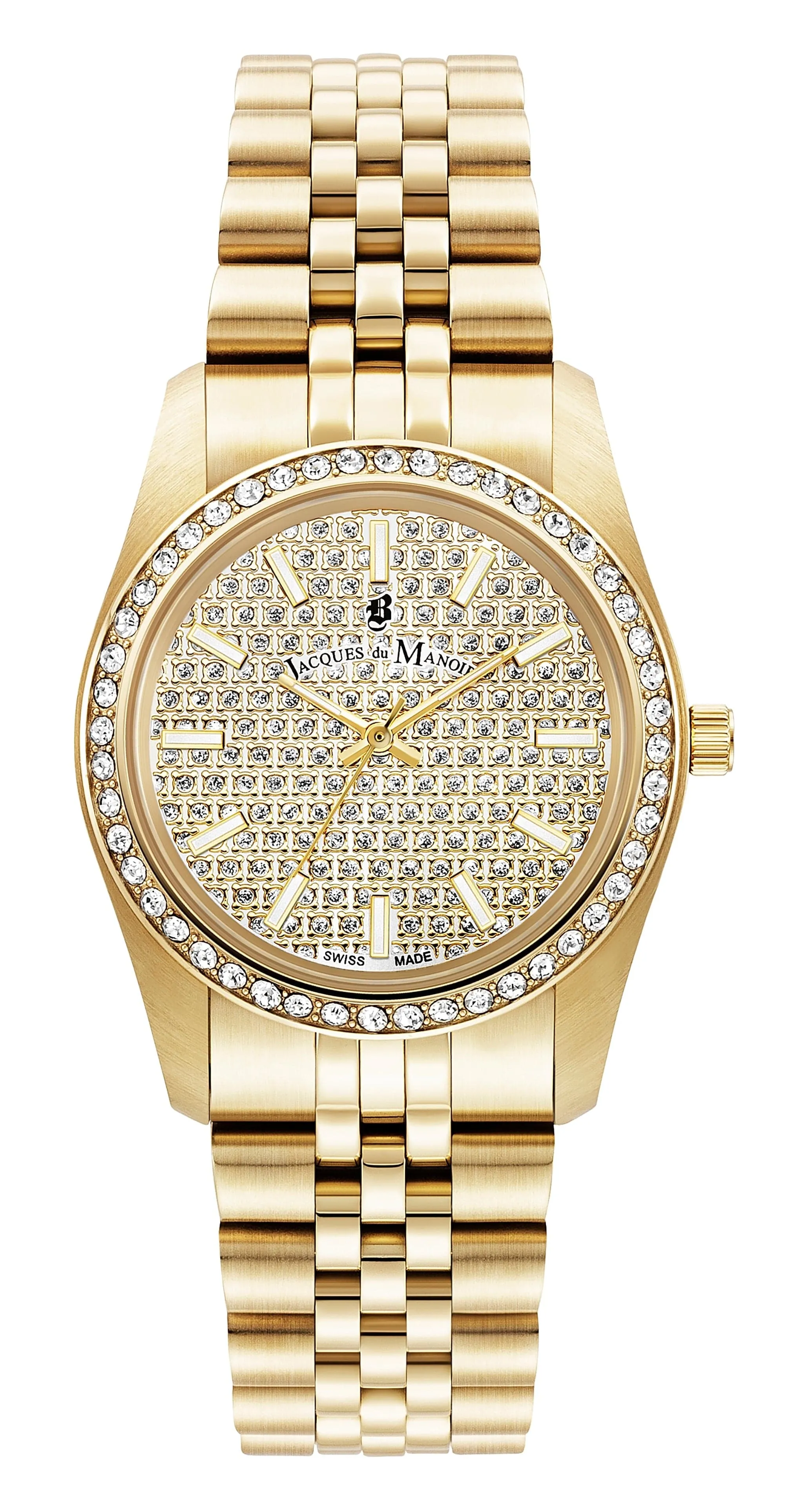 Jacques du Manoir Swiss-Made Inspiration Glamour 34mm Women's Gold Luxury Watch