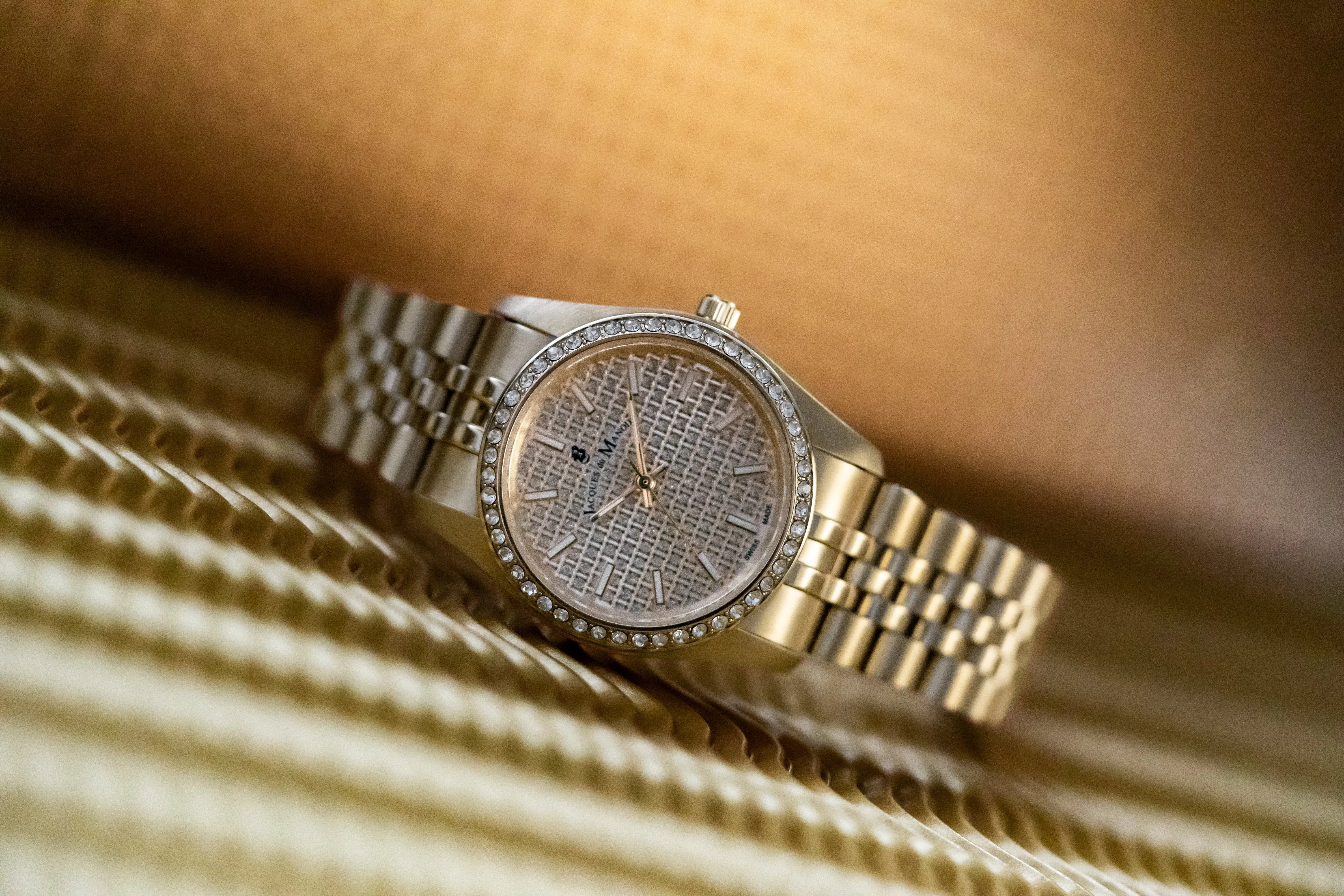Jacques du Manoir Swiss-Made Inspiration Glamour 34mm Women's Gold Luxury Watch