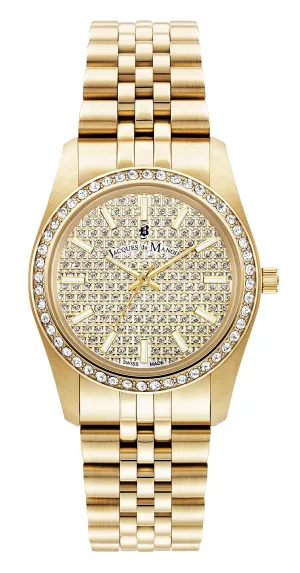 Jacques du Manoir Swiss-Made Inspiration Glamour 34mm Women's Gold Luxury Watch