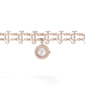 Juicy Couture with 19X19 MM Round Dial Mixed Metal Band Watch Band; JC-1102RGCH