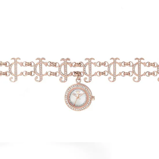 Juicy Couture with 19X19 MM Round Dial Mixed Metal Band Watch Band; JC-1102RGCH