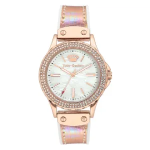 Juicy Couture with 38X38 MM Round Dial Silicone Band Strap; JC-1008IRWT