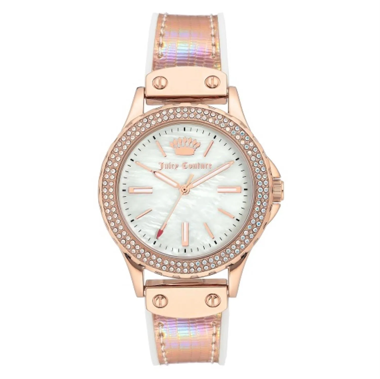 Juicy Couture with 38X38 MM Round Dial Silicone Band Strap; JC-1008IRWT