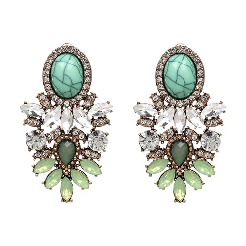 JURAN New Arrival Wholesale Good Quality Big Crystal Earring 2016 New Statement Fashion Handmade Stud Earrings For Women C3506