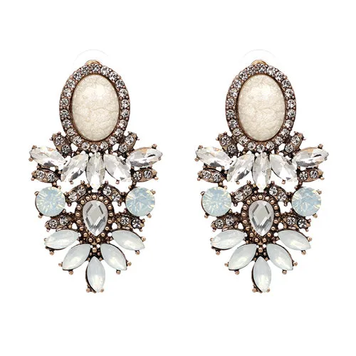 JURAN New Arrival Wholesale Good Quality Big Crystal Earring 2016 New Statement Fashion Handmade Stud Earrings For Women C3506