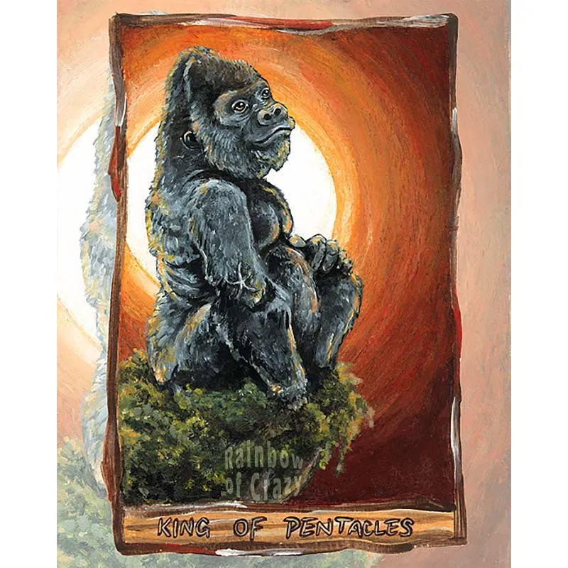 King of Pentacles / Gorilla Art Print / Animism Tarot