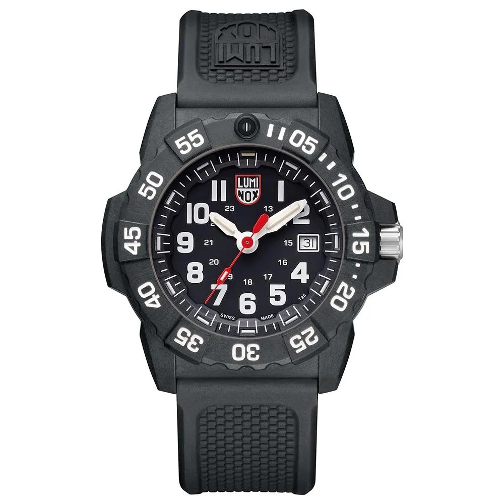 Luminox Men's Navy Seal 3500 Series Black Rubber Band Black Dial Quartz Analog Watch - XS.3501