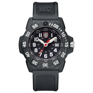Luminox Men's Navy Seal 3500 Series Black Rubber Band Black Dial Quartz Analog Watch - XS.3501