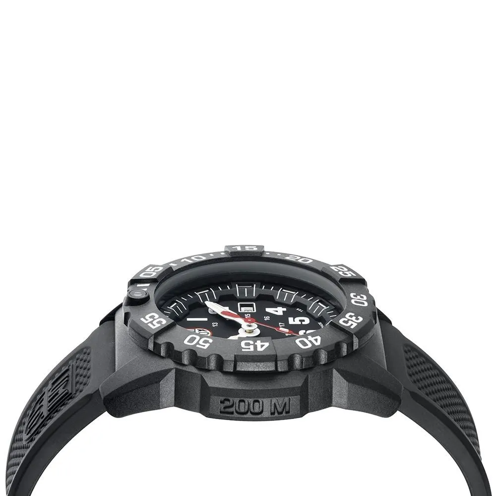 Luminox Men's Navy Seal 3500 Series Black Rubber Band Black Dial Quartz Analog Watch - XS.3501