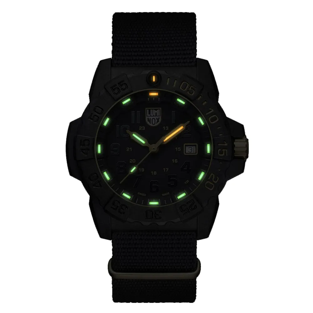 Luminox Mens Navy Seal 3500 Series Gold Limited Edition Black Dial Band Quartz Watch - XS.3501.GOLD