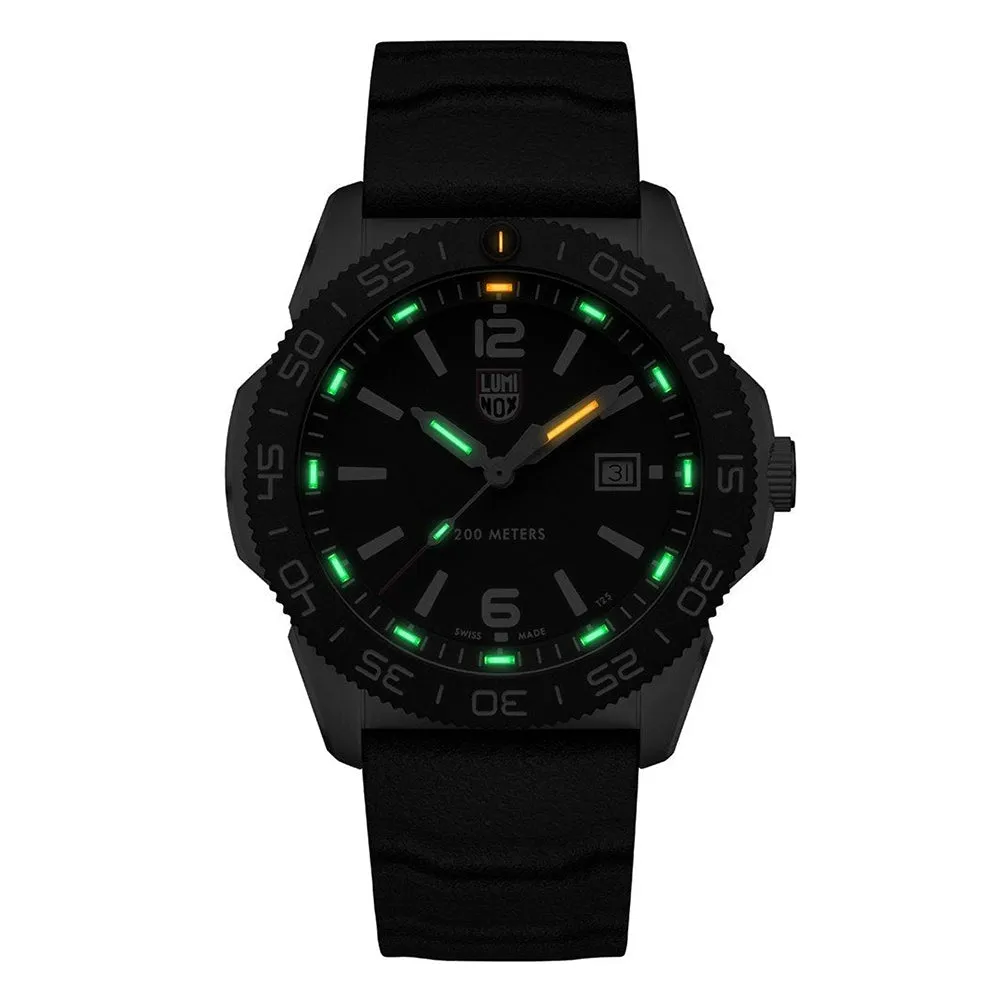 Luminox Men's Navy Seal Pacific Diver 3120 Series Black Silicone Band Black Dial Quartz Analog Watch - XS.3121