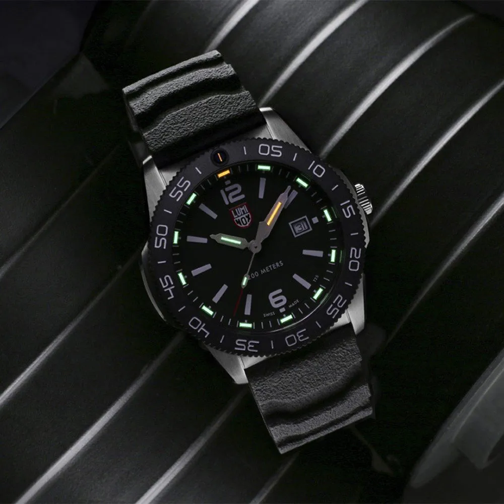 Luminox Men's Navy Seal Pacific Diver 3120 Series Black Silicone Band Black Dial Quartz Analog Watch - XS.3121