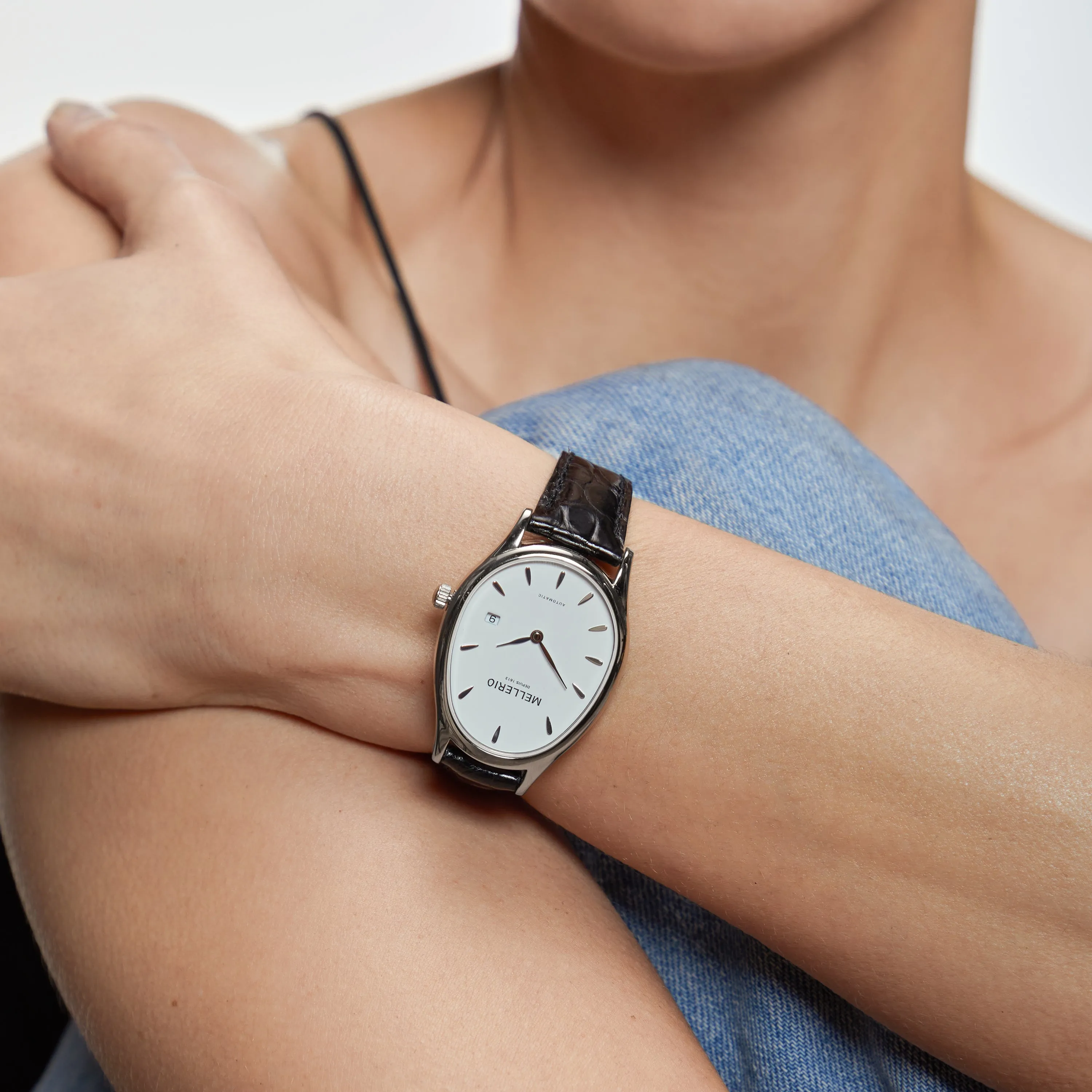 M Cut Watch - Steel with Black Dial