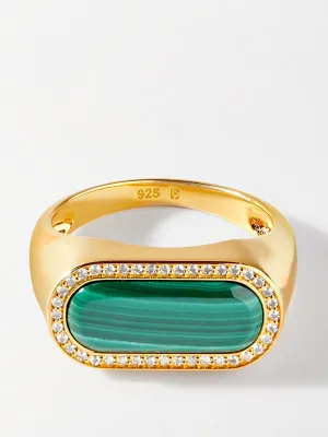 Malachite statement ring
