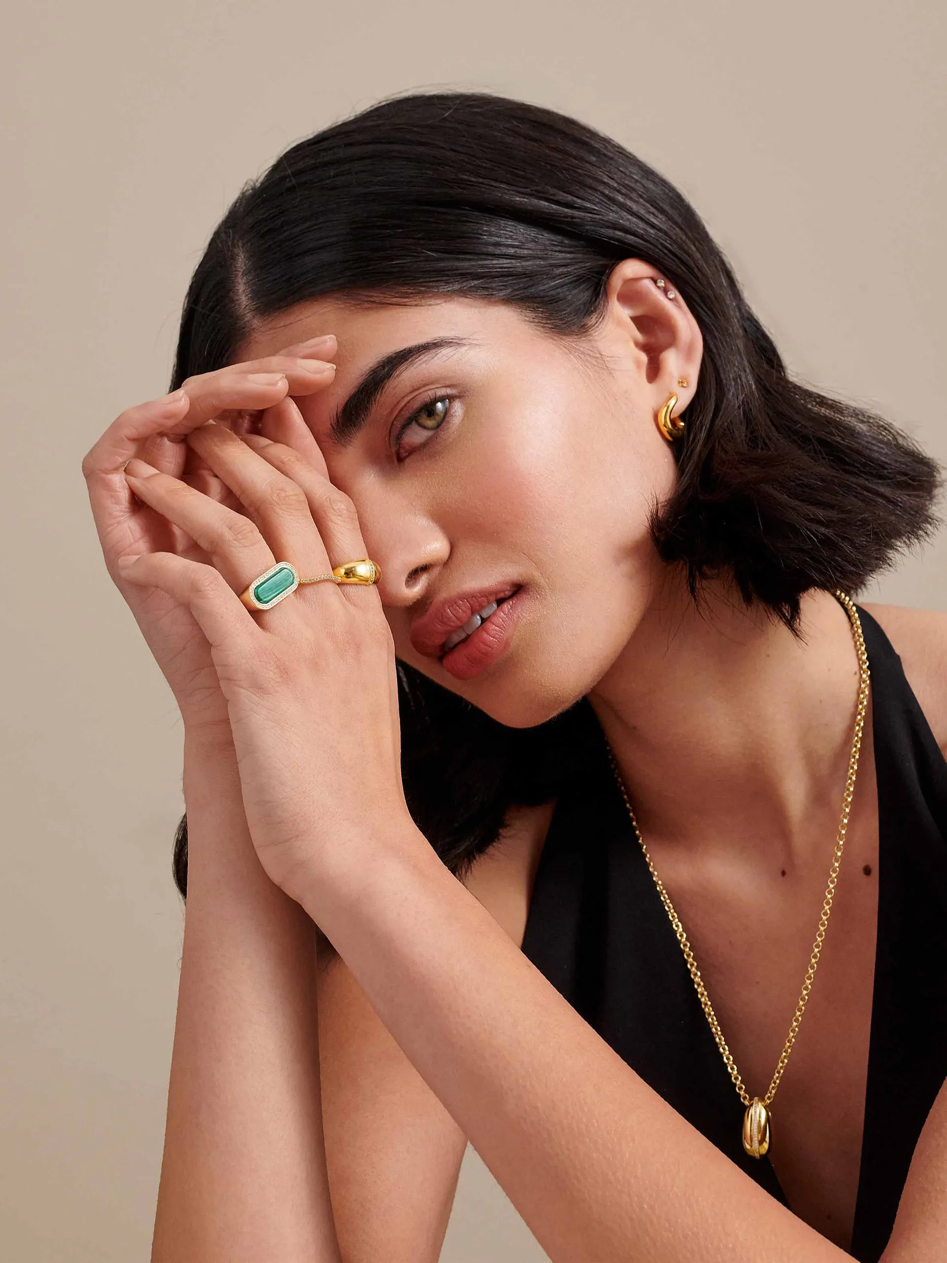 Malachite statement ring