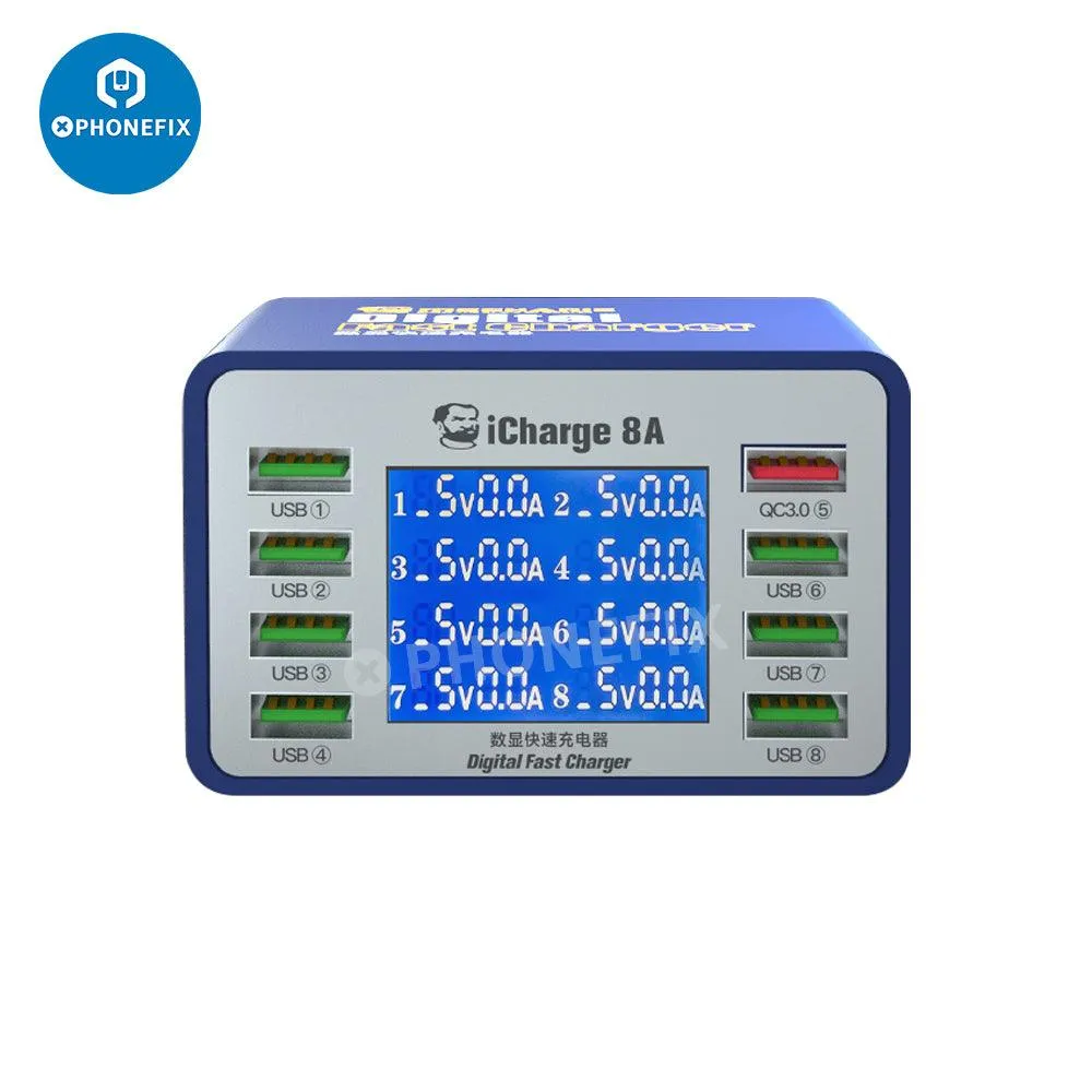 Mechanic iCharge 8A/8C Digital Fast Charger With 8 Charging Ports
