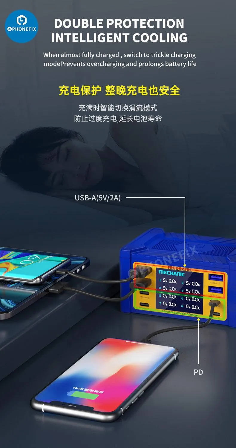 MECHANIC V-Power 6 8 8S Super Fast Charger For iPhone ipad Watches