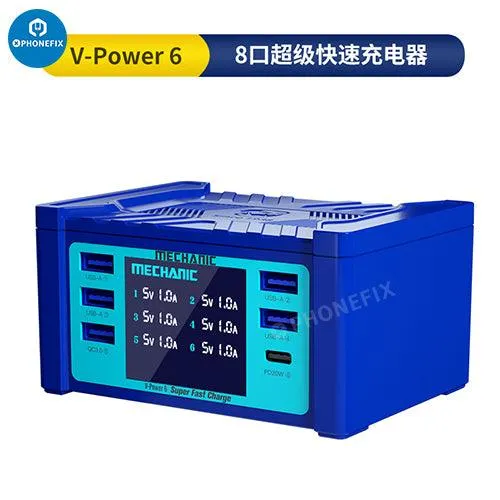 MECHANIC V-Power 6 8 8S Super Fast Charger For iPhone ipad Watches