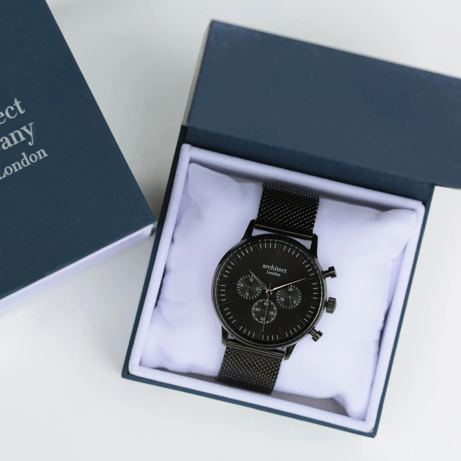 Men's Engraved Architect Motivator Watch In Black