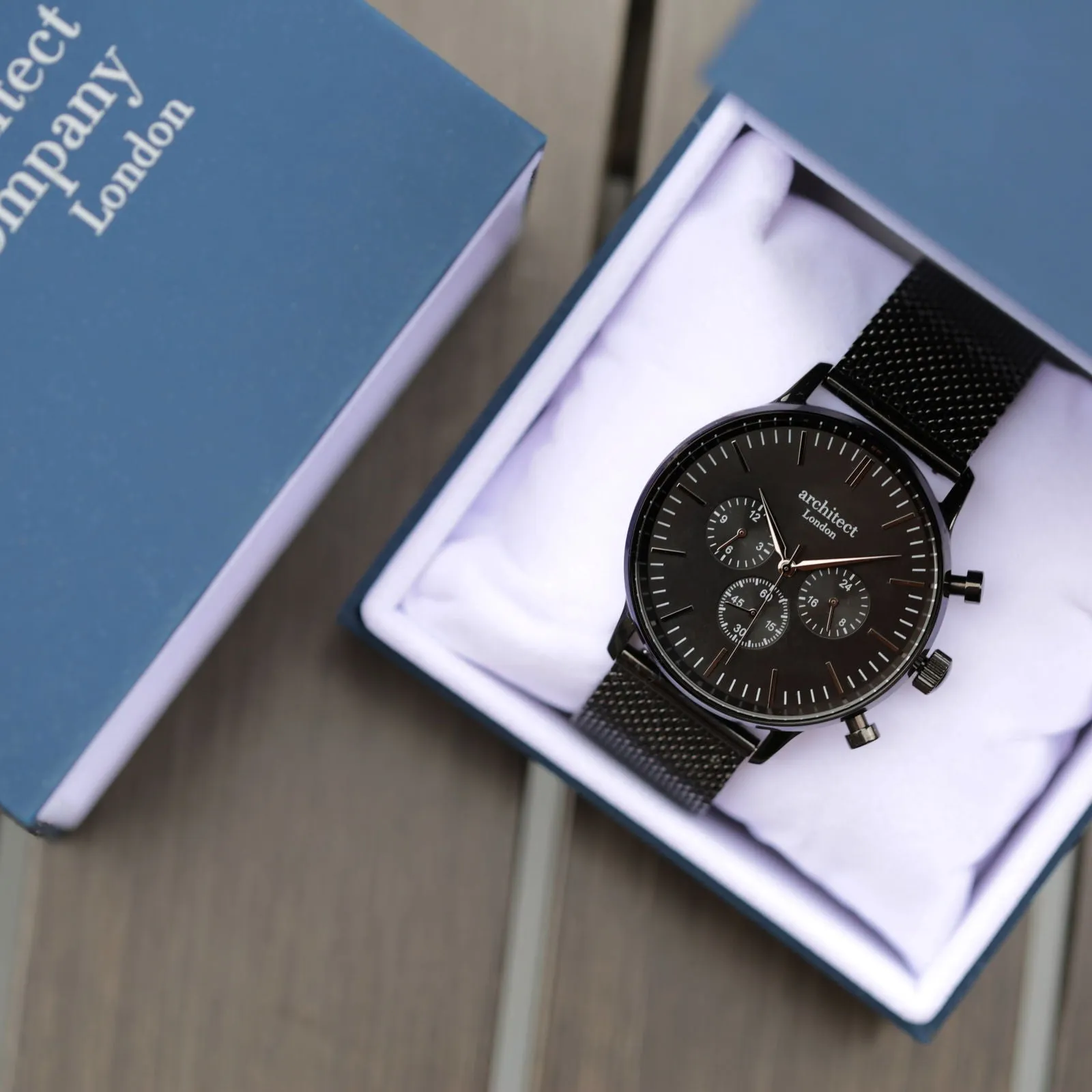 Men's Engraved Architect Motivator Watch In Black