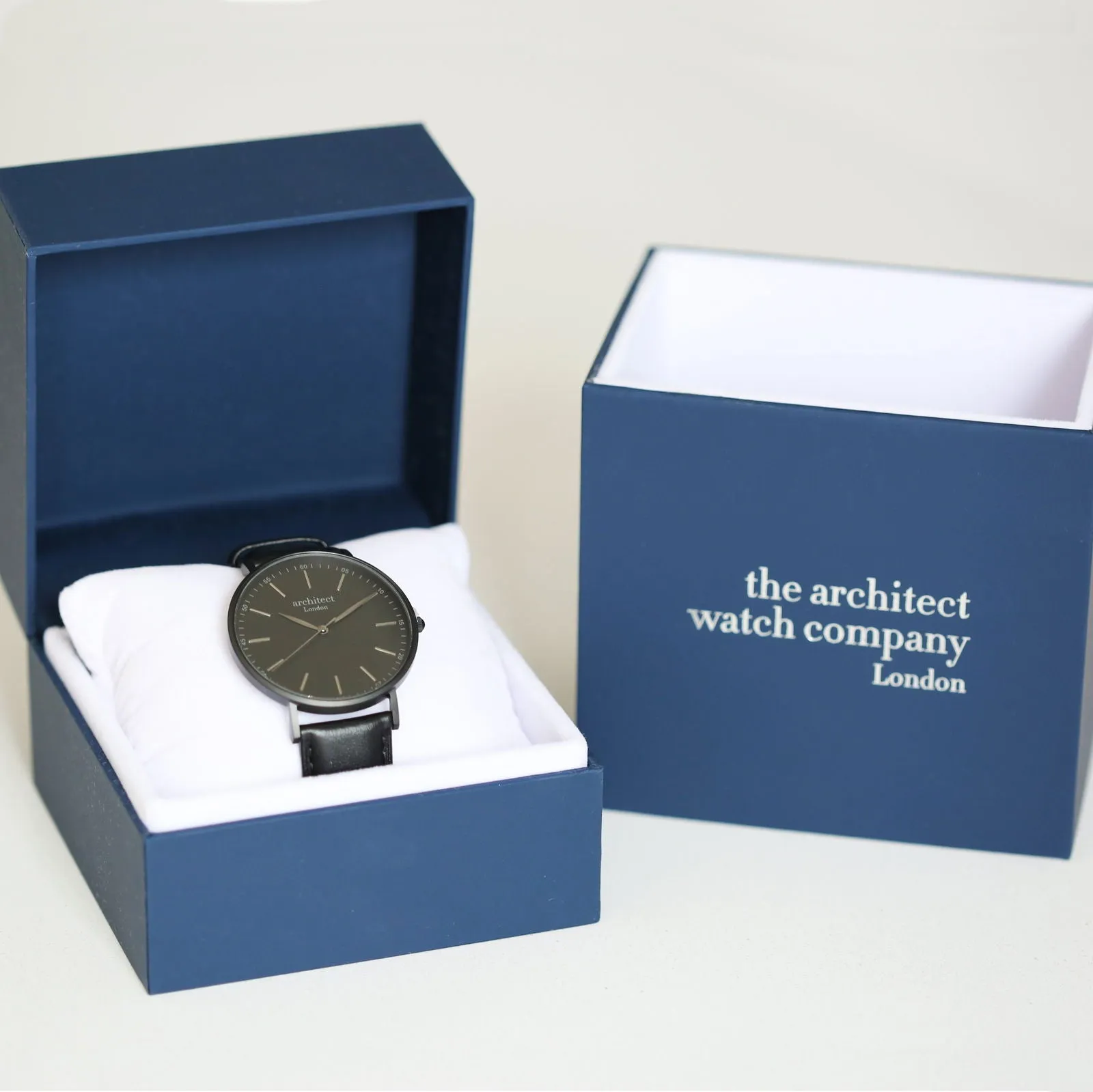 Men's Handwriting Engraved Watch - Minimalist Watch   Jet Black