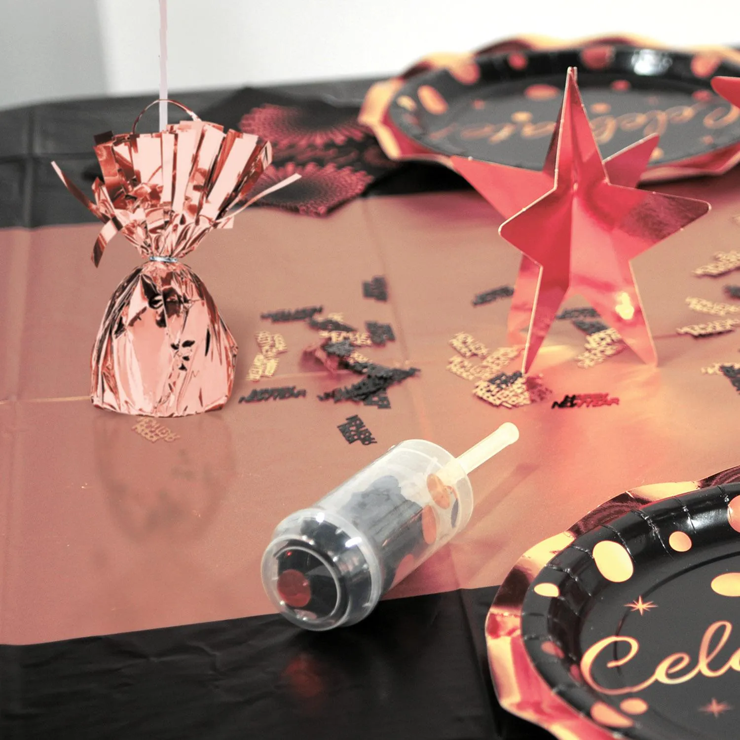 Metallic Wrapped Party Balloon Weight - rose gold