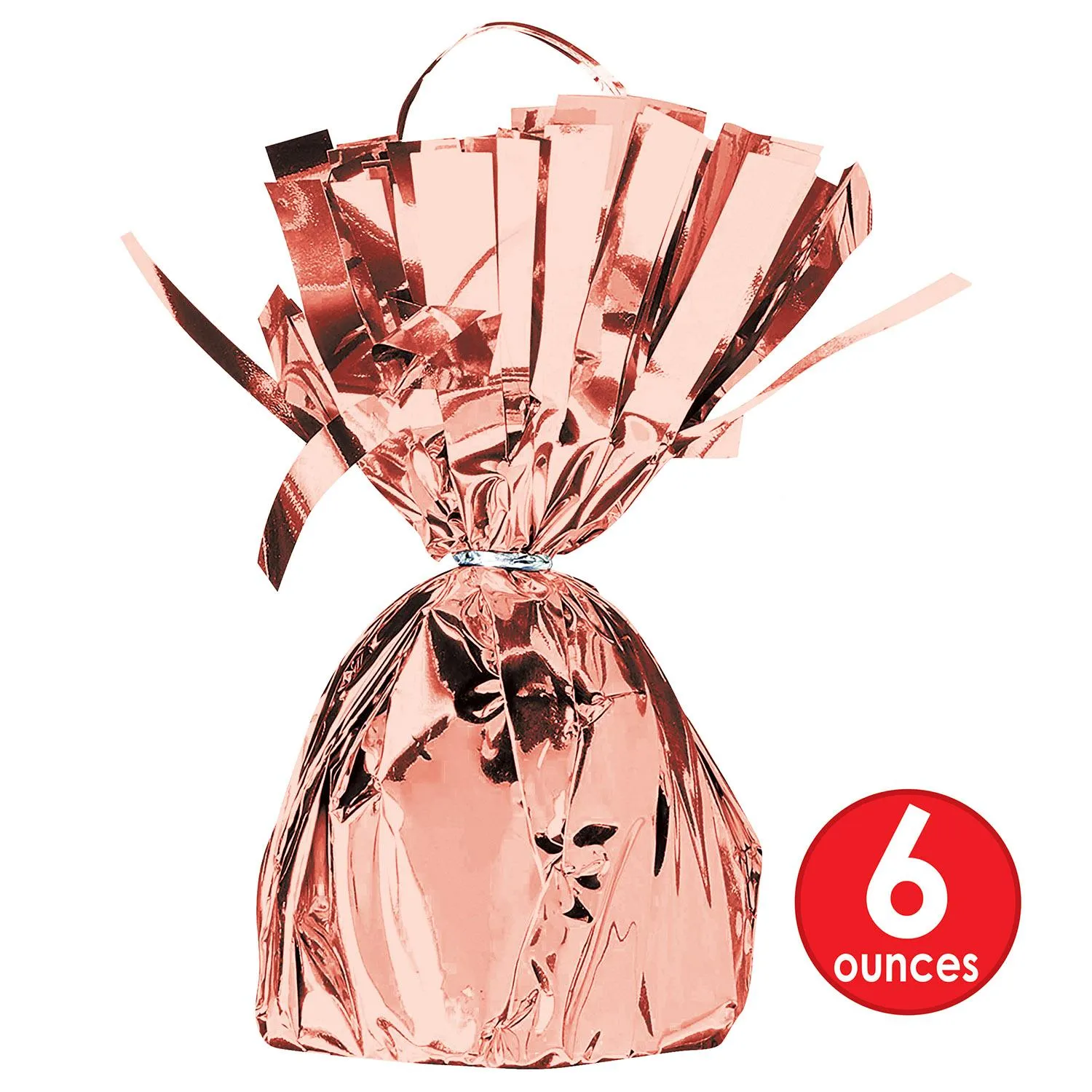 Metallic Wrapped Party Balloon Weight - rose gold
