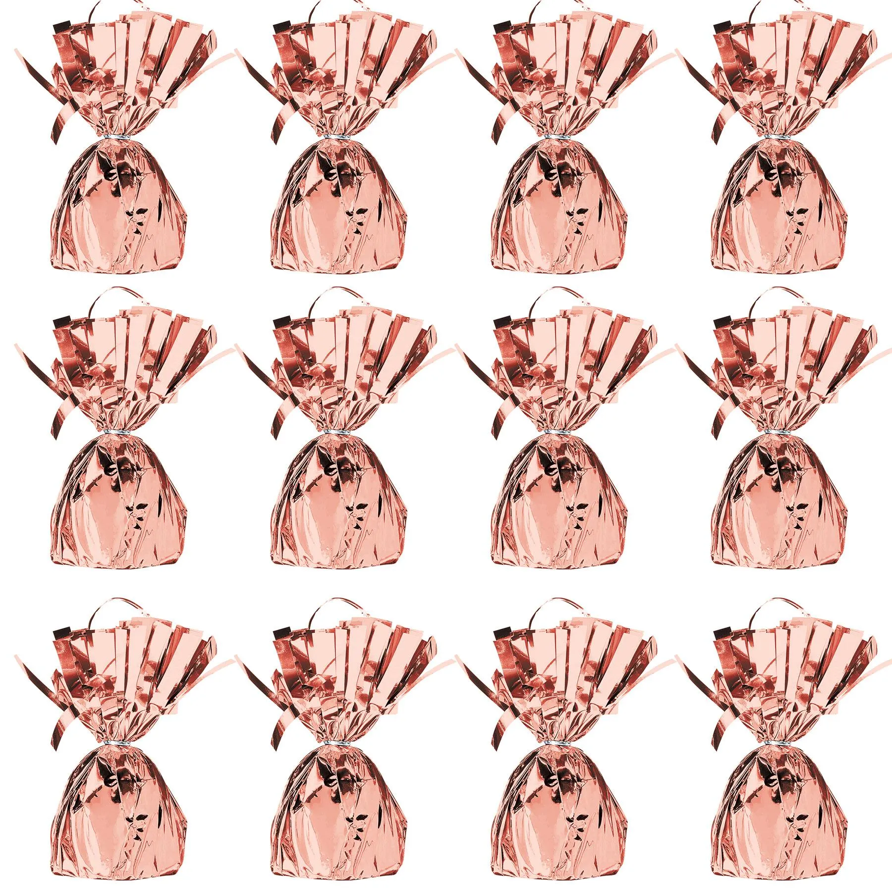 Metallic Wrapped Party Balloon Weight - rose gold