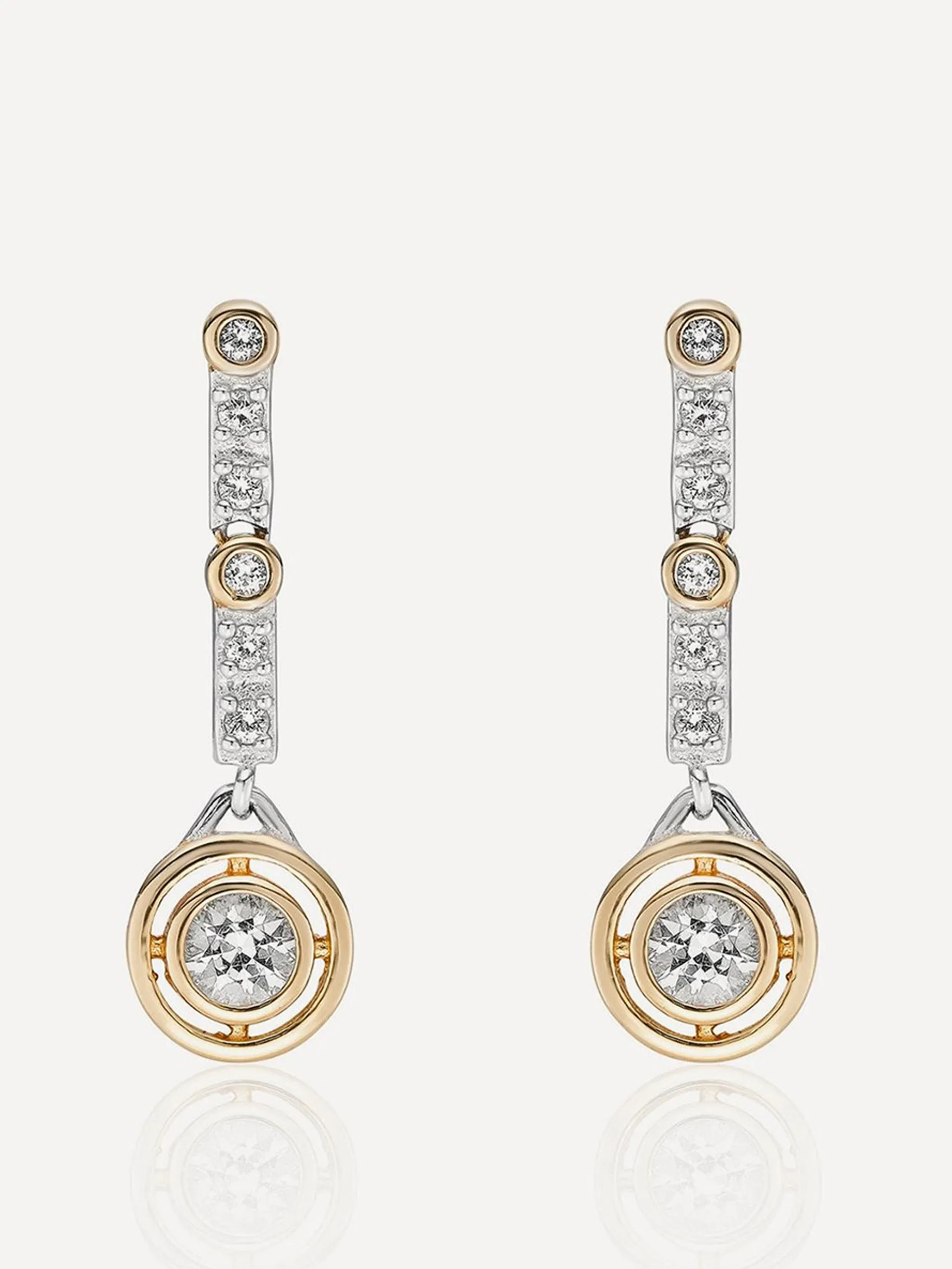 Mixed metal charlotte drop earrings
