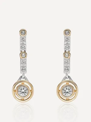 Mixed metal charlotte drop earrings