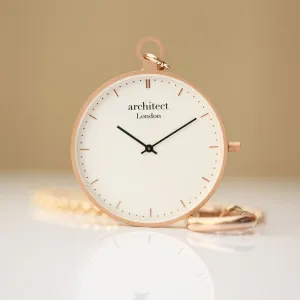 Modern Pocket Watch Rose Gold - Handwriting Engraving