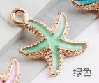 MRHUANG 10pcs Coloful Nautical Ocean starfish Shell Conch Sea Enamel Charms DIY Bracelet Necklace Jewelry Accessory DIY Craft