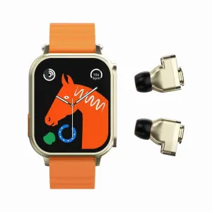 N22 2-in-1 Sports Tracker Smartwatch with Bluetooth Earbuds and 1.96-Inch HD Display