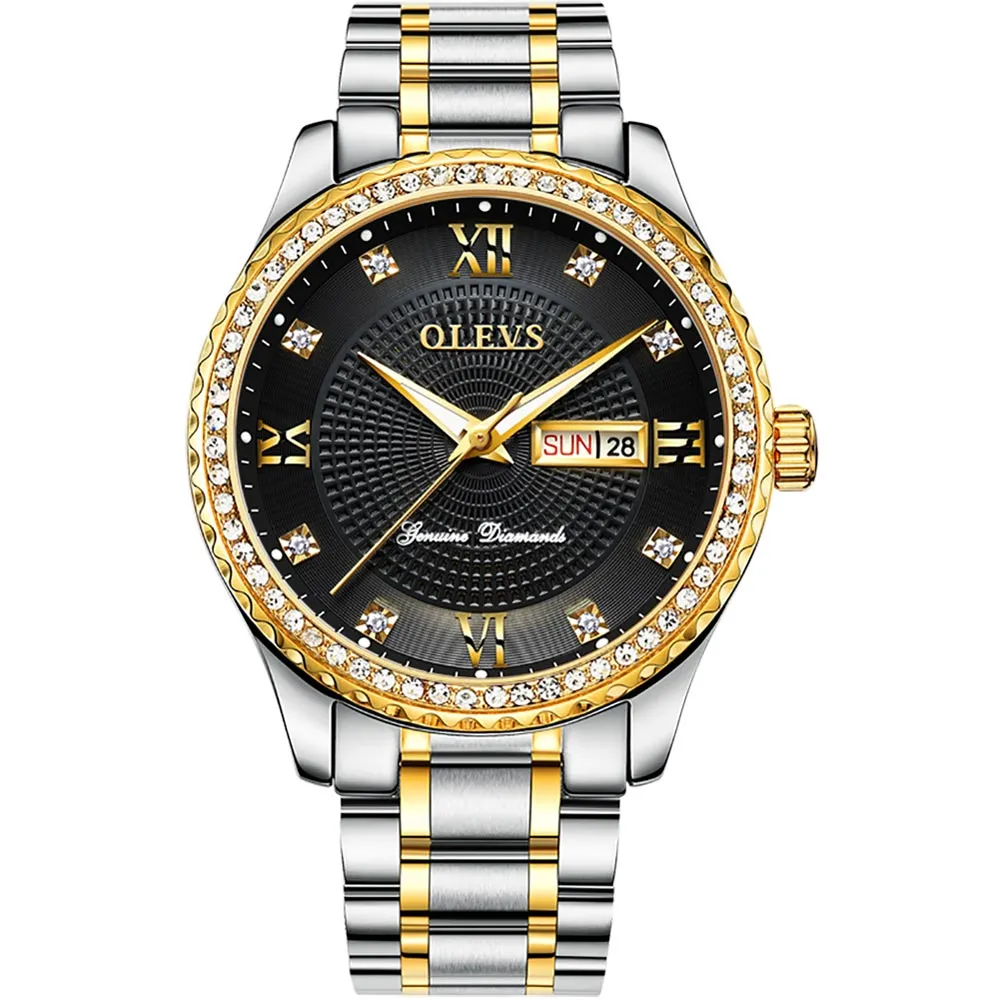 Olevs Premium Metal Band Luxurious Golden Wristwatch with gift Box
