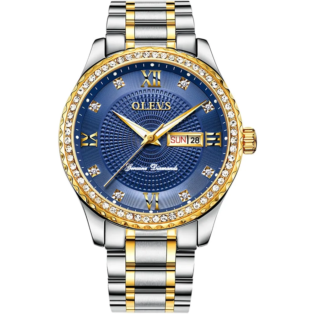 Olevs Premium Metal Band Luxurious Golden Wristwatch with gift Box