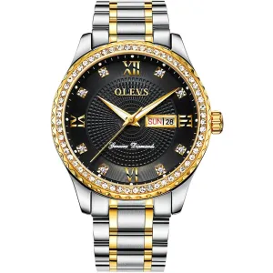 Olevs Premium Metal Band Luxurious Golden Wristwatch with gift Box