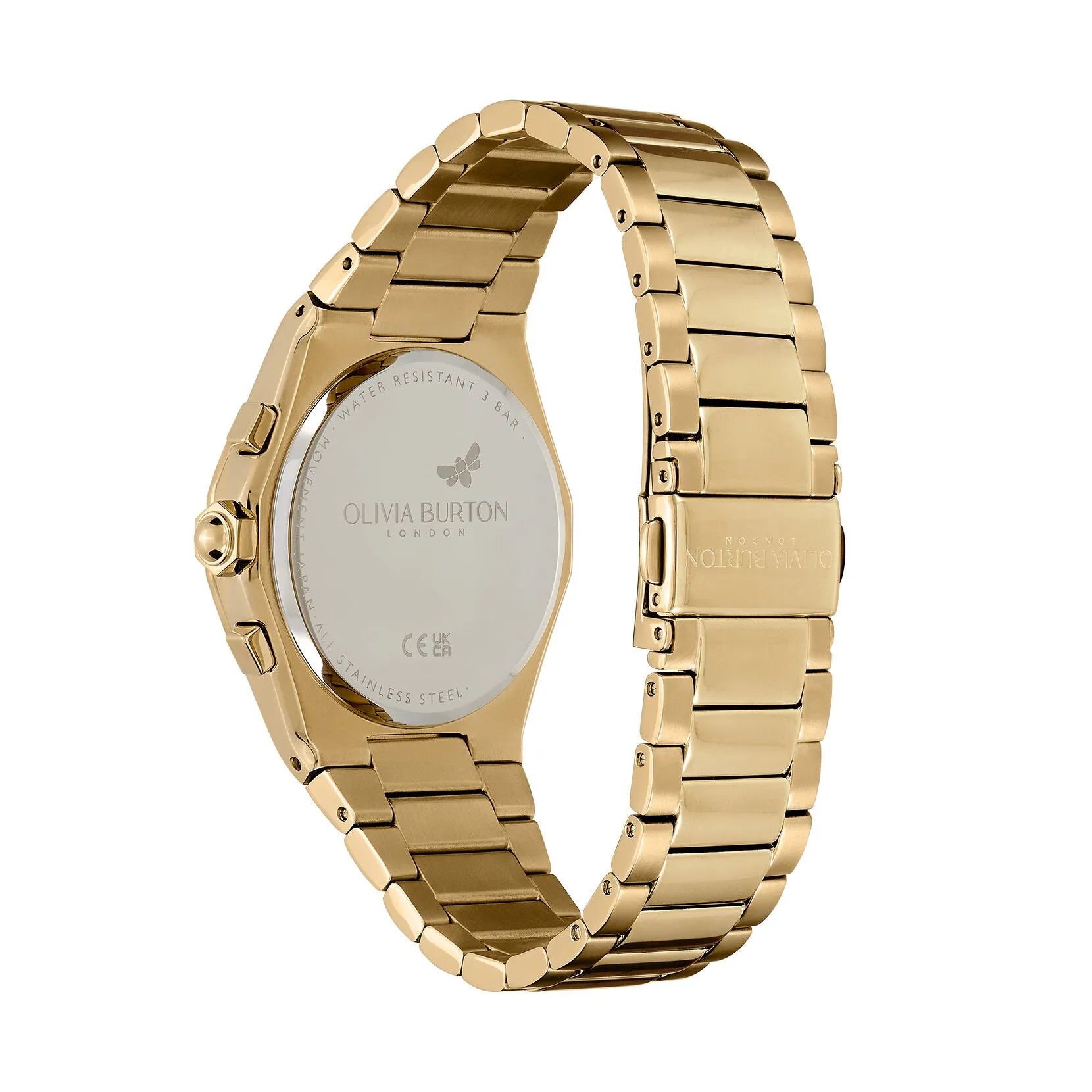 Olivia Burton Sports Luxe 38mm Hexa Multi-Function Champagne & Gold Bracelet Watch