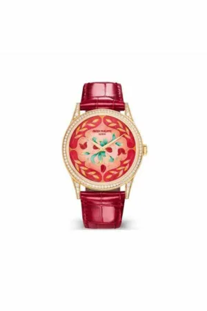 patek philippe rare handcrafts calatrava floral caprice ladies watch ref. 5077/100r-041