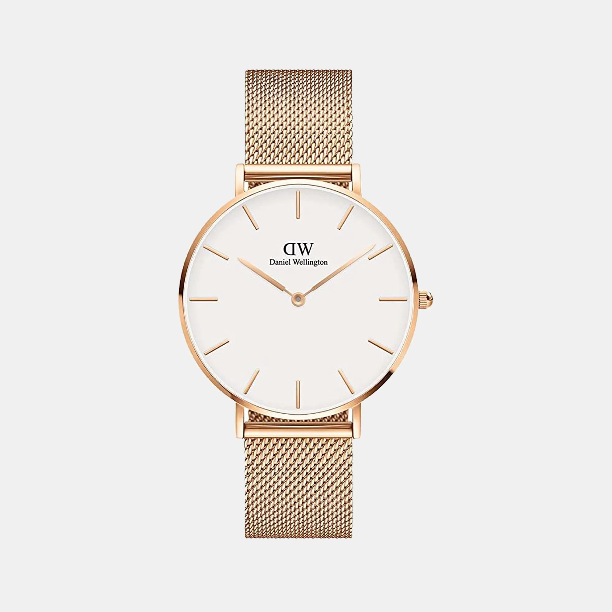 Petite Unisex White Analog Stainless Steel Watch DW00100305