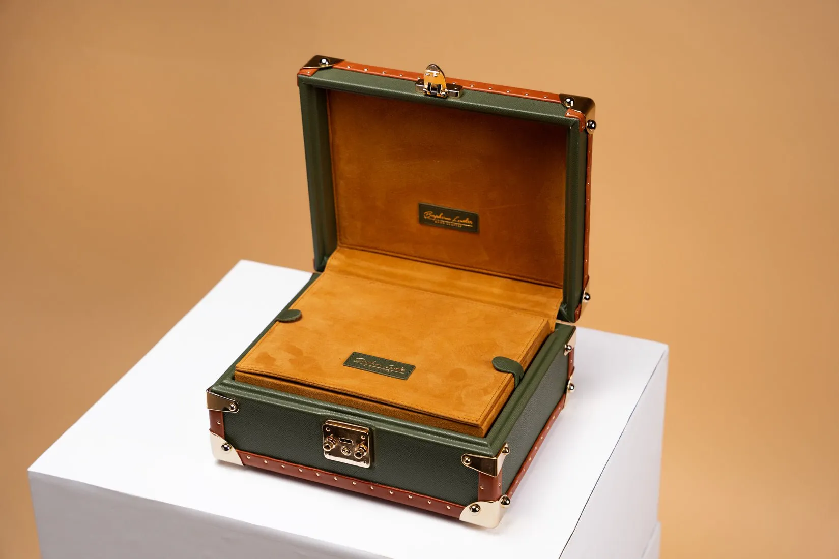 Petra Watch Case - Saffiano Olive Green
