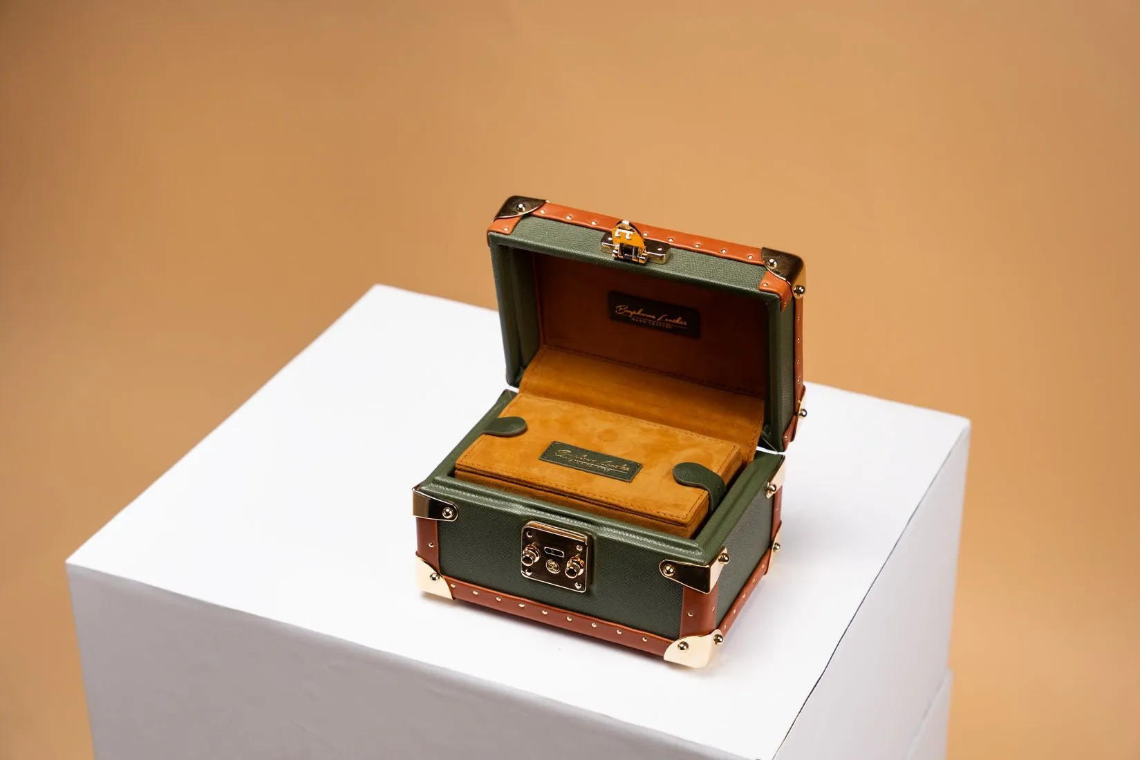 Petra Watch Case - Saffiano Olive Green