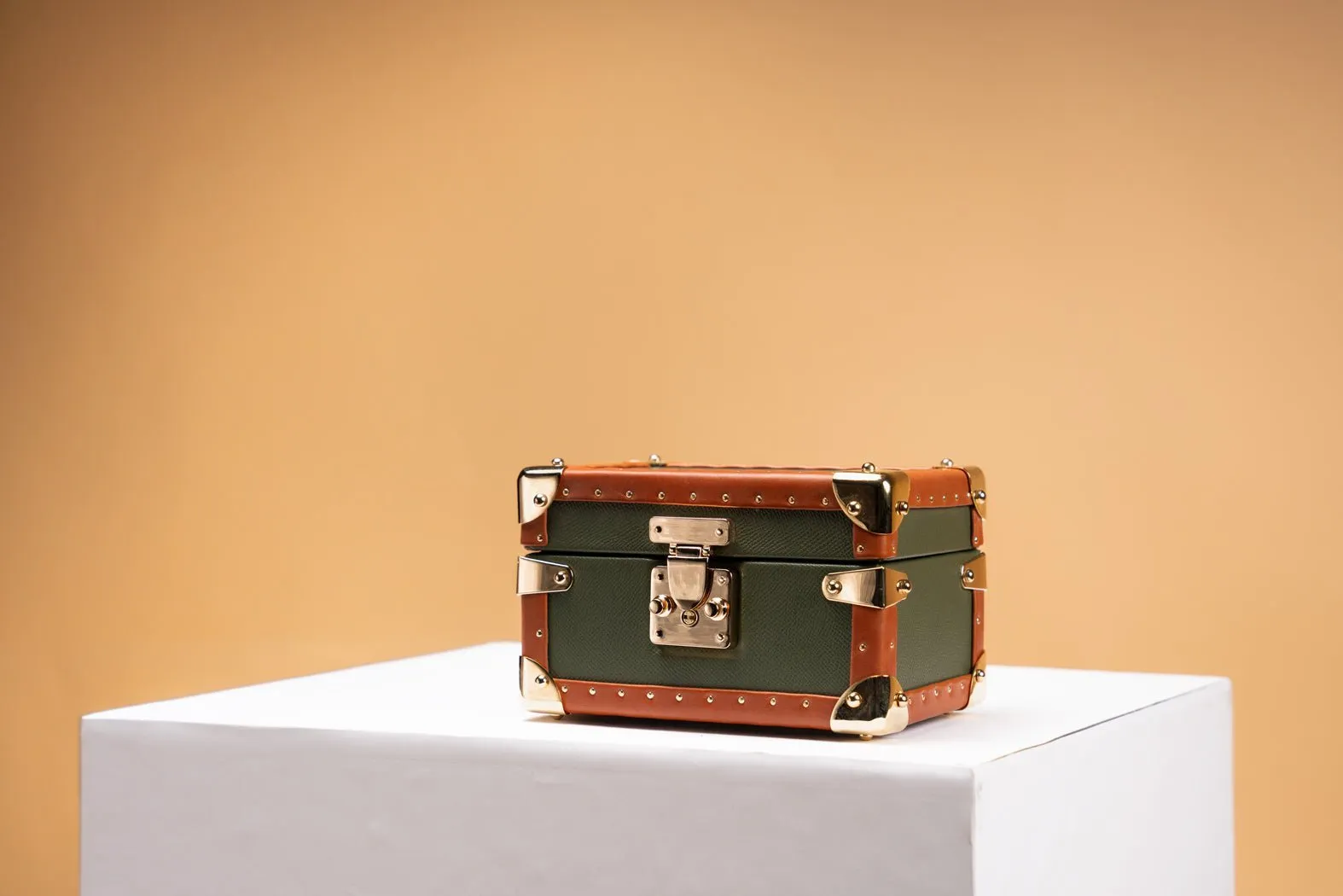 Petra Watch Case - Saffiano Olive Green