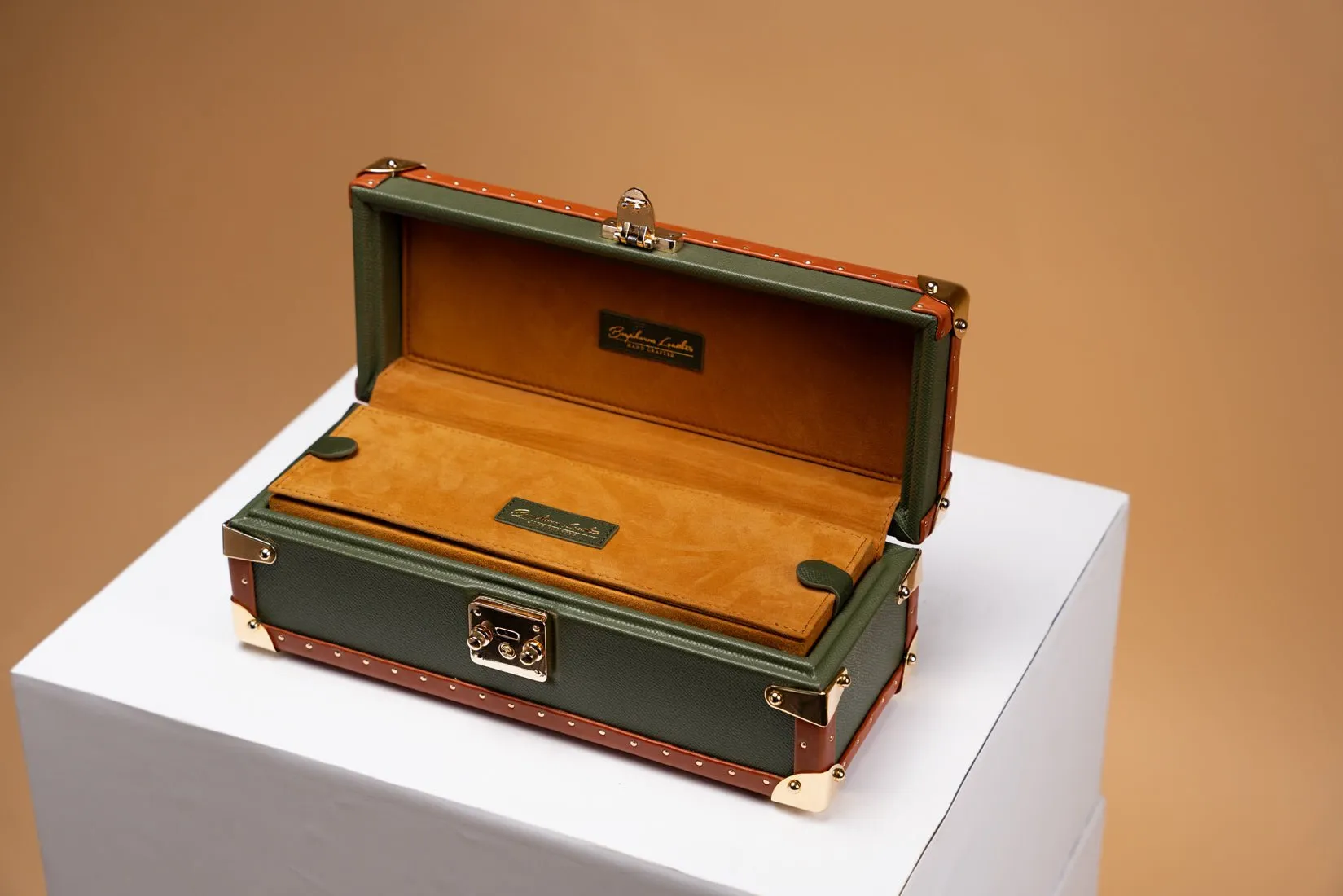 Petra Watch Case - Saffiano Olive Green