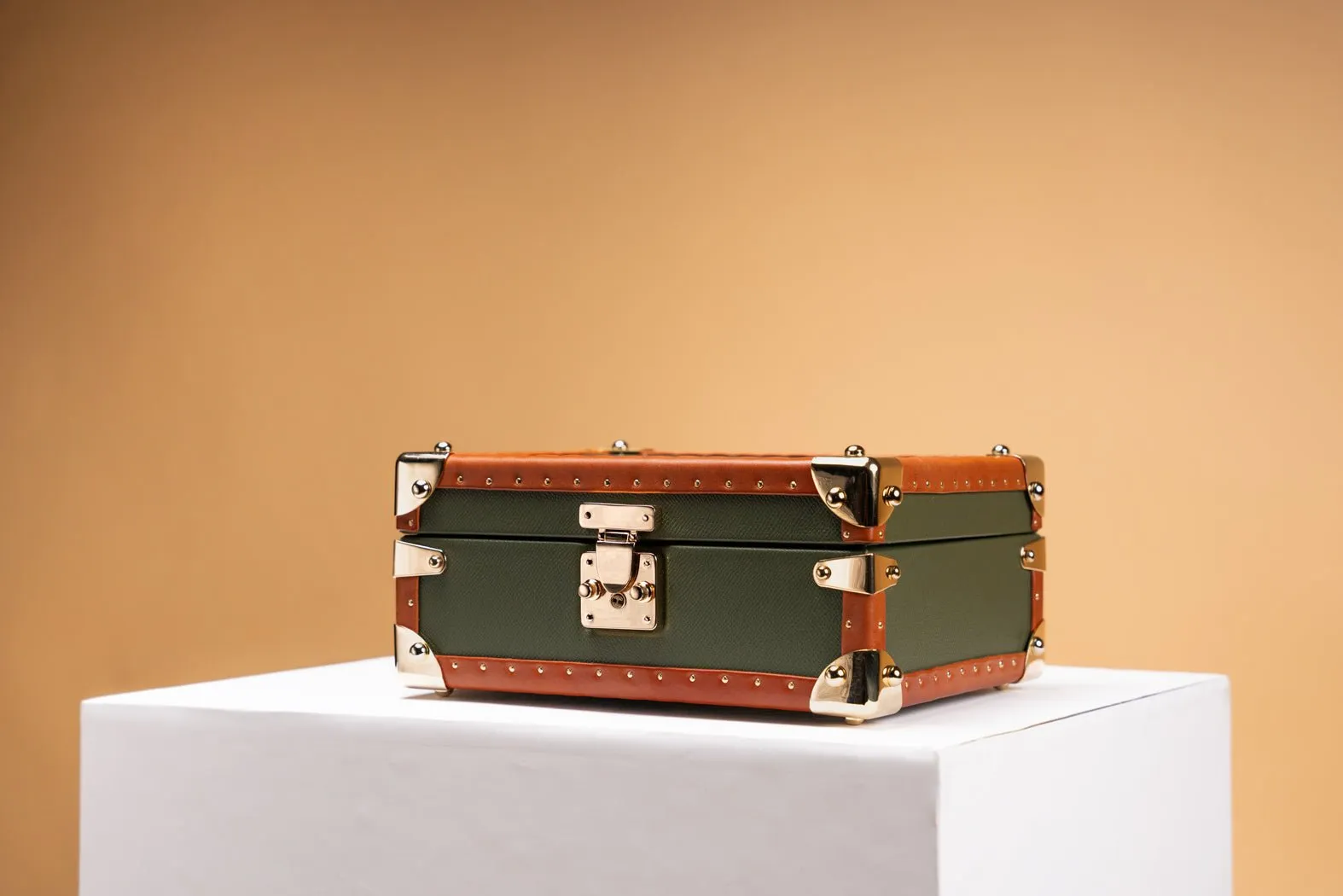 Petra Watch Case - Saffiano Olive Green