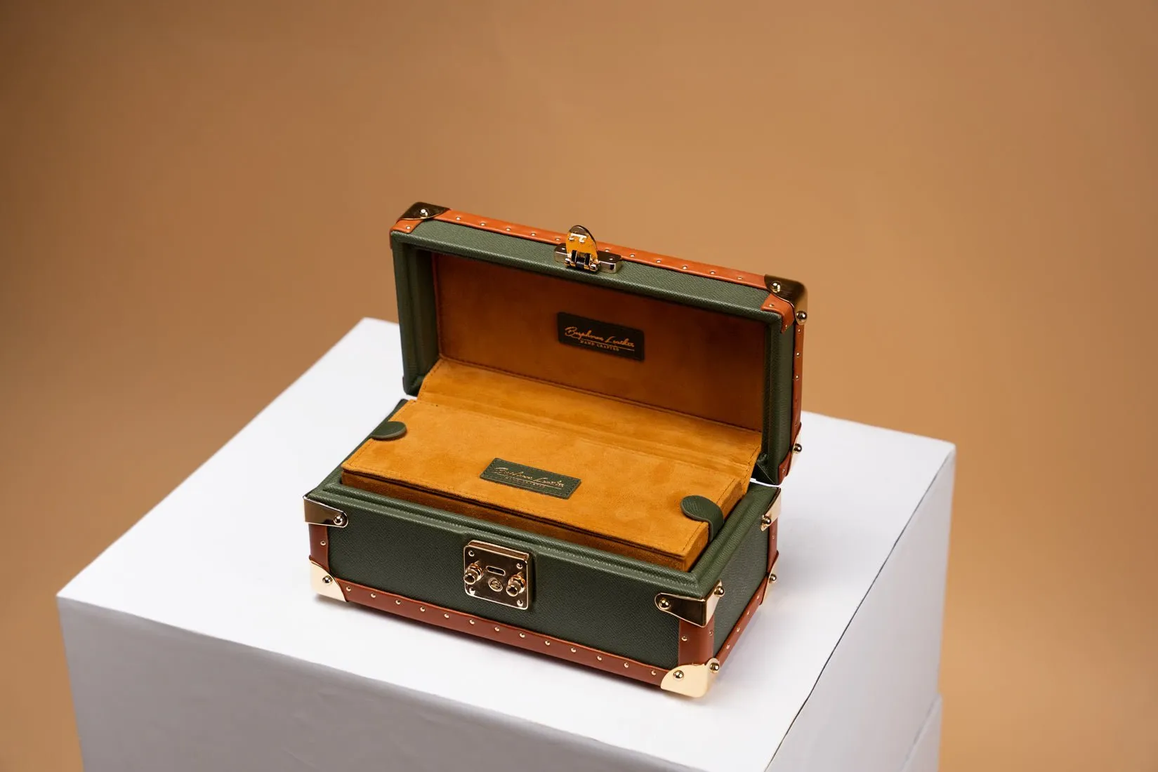 Petra Watch Case - Saffiano Olive Green